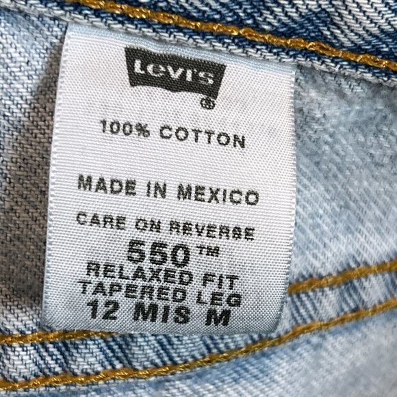 Vintage Levi's 550 Jeans Distressed Relaxed Blue Cotton Holes - Picture 11 of 14